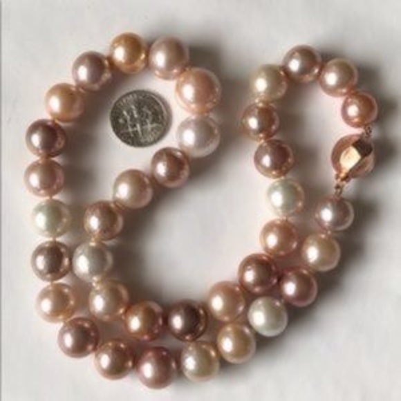 Honora Private Reserve Ming Pearl Strand-19 Inches - Hand Knotted (11.4-14.4mm) - Picture 4 of 11